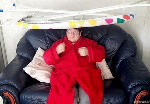 Interesting Photos -Granny holding microwave on her head (8)