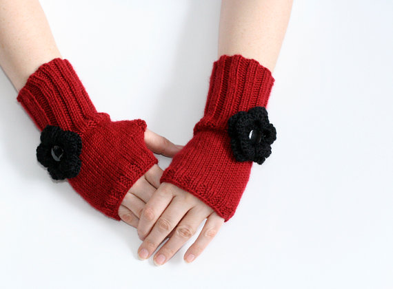 Knitted gloves without fingers (14)