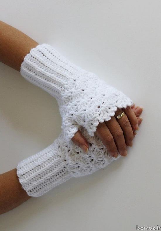 Knitted gloves without fingers (7)