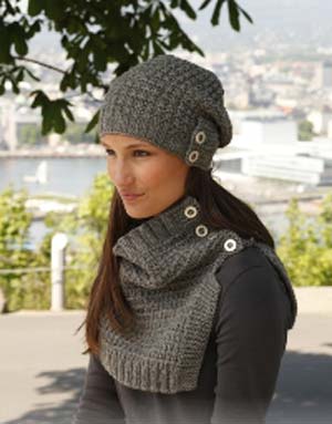 Textured scarf and hat
