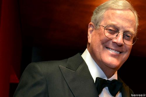 David H. Koch, executive vice president at Koch Industries Inc., poses for a photo during the opening night at the Metropolitan Opera in New York, U.S. on Monday, Sept. 26, 2011. Anna Netrebko sang in a new staging of Donizetti's opera about Anne Boleyn, whose beheading started a trend at the court of Henry VIII. Photographer: Amanda Gordon/Bloomberg *** Local Caption *** David H. Koch