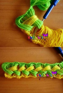 Texture of crochet scarf 7