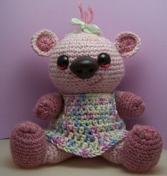 Training doll fabric with hook  Bear Knitted