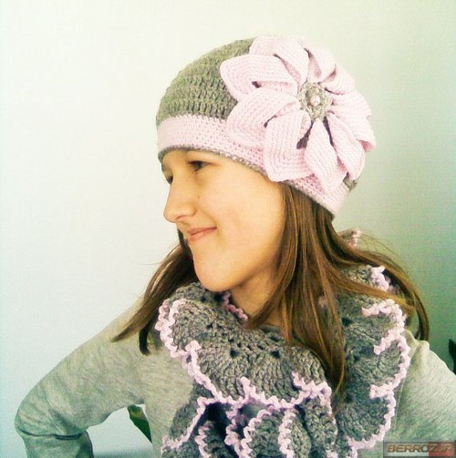 Knitted Hat and Scarf models for girls (6)