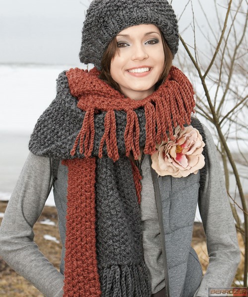 Knitted Hat and Scarf models for girls (9)