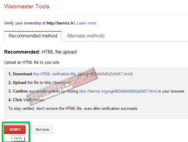 Registering for Google Webmaster Tools (7)