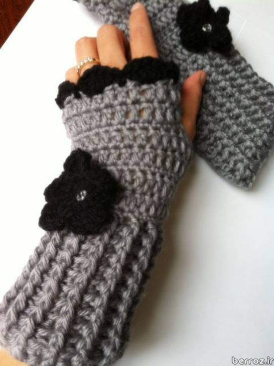 Knitted gloves without fingers (11)