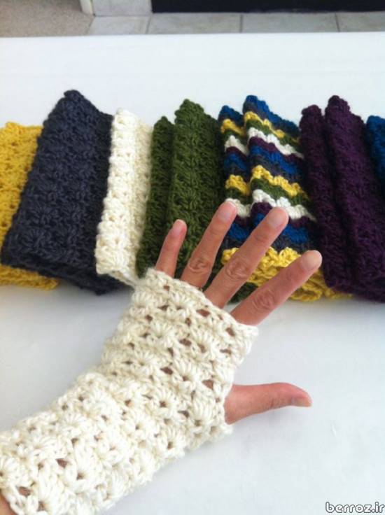 Knitted gloves without fingers (4)