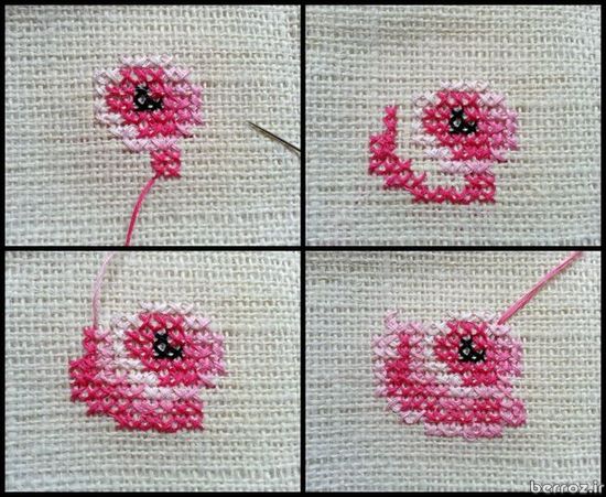 گلدوزی با دست _ Vintage Inspired Cross-Stitch Purse (8)