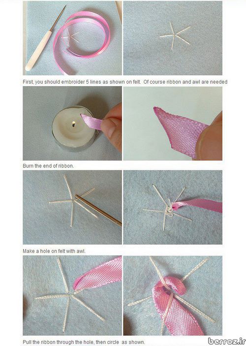How to Make a Flat Ribbon Rose-berroz.ir (2)
