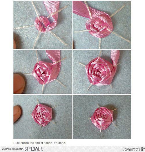 How to Make a Flat Ribbon Rose-berroz.ir (3)