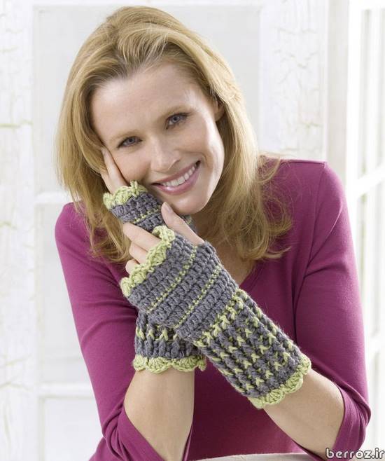 Knitted gloves without fingers (2)
