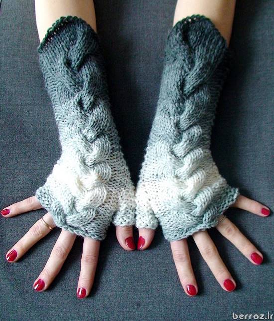Knitted gloves without fingers (5)