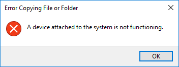 رفع ارور a device attached to the system is not functioning